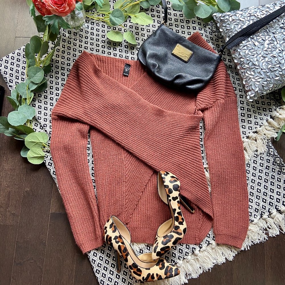 Windsor Faux Wrap Asymmetrical Sweater